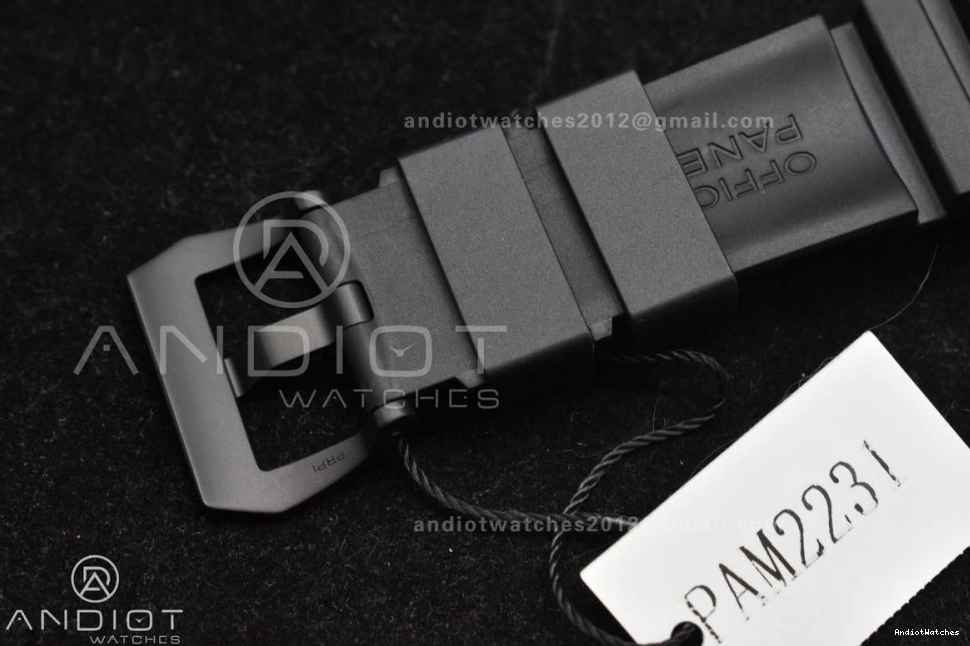 989 Rubber P.900 Best Carbotech Clone 42mm FashionForward Dial Strap Black PAM2231 Edition VSF on 1204